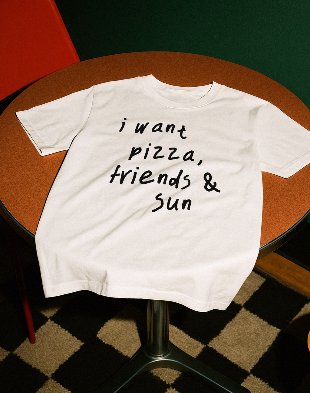 I want Pizza, Friends & Sun - Weiß
